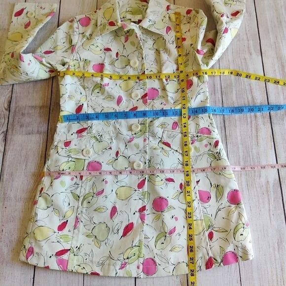 Ann Taylor LOFT apple print trench coat sz SP - Picture 9 of 12